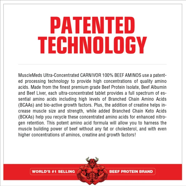 musclemeds carnivor™ beef aminos (300 tablets)