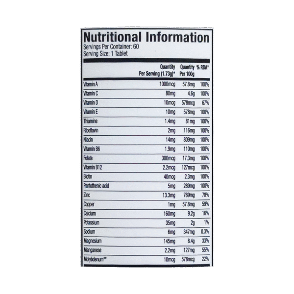 muscletech platinum multivitamin 60 tablets ( 😊 free delivery 😊 )