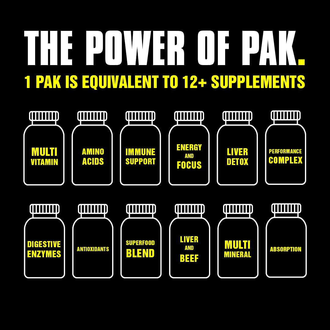animal pak convenient all in one vitamin & supplement pack zinc, vitamins c, b, d, amino acids and more sports nutrition performance mulitvitamin...44packs ( 😊free delivery😊 )