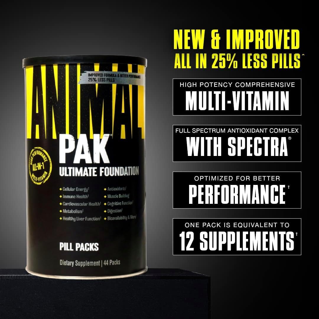animal pak convenient all in one vitamin & supplement pack zinc, vitamins c, b, d, amino acids and more sports nutrition performance mulitvitamin...44packs ( 😊free delivery😊 )