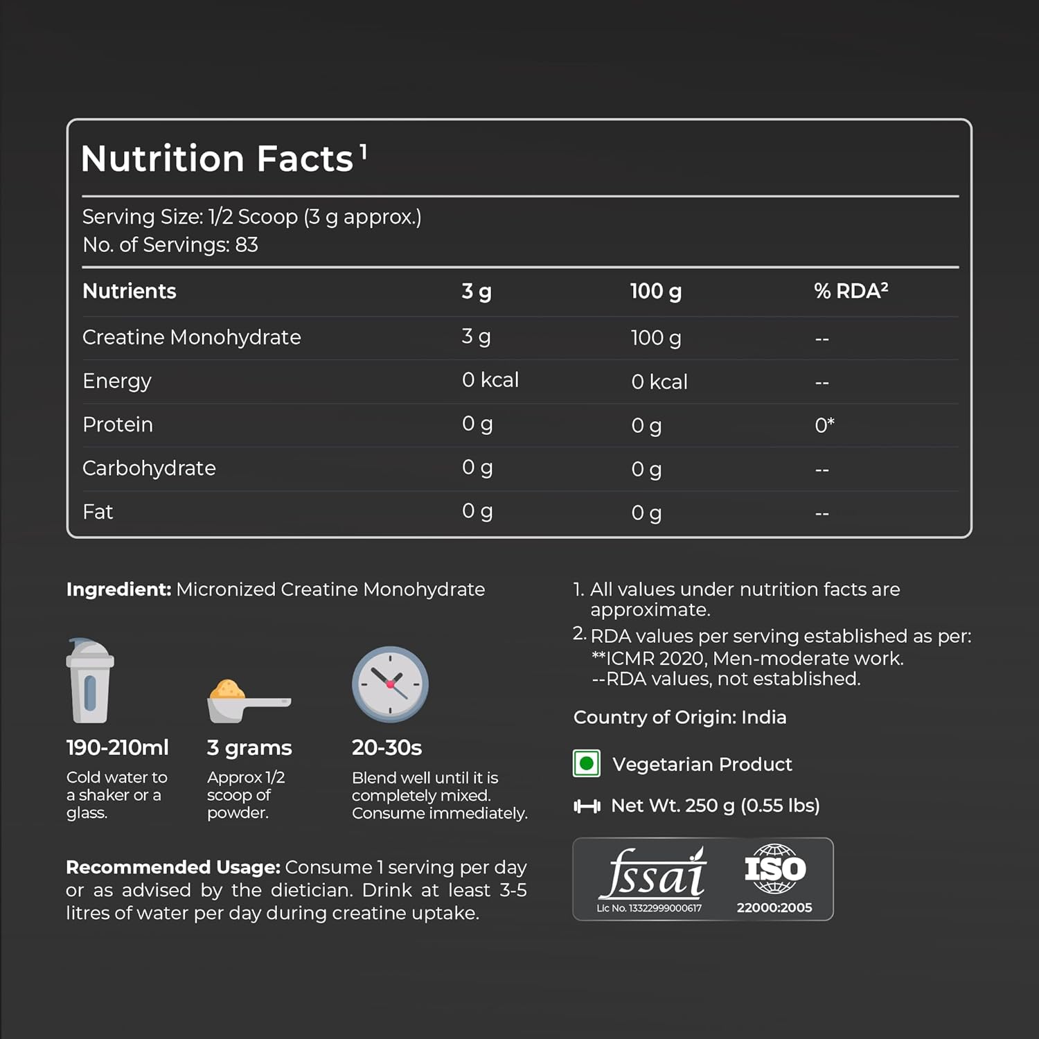 nutrbay creatine 250gm unflavourd ( 😊free delivery😊 )