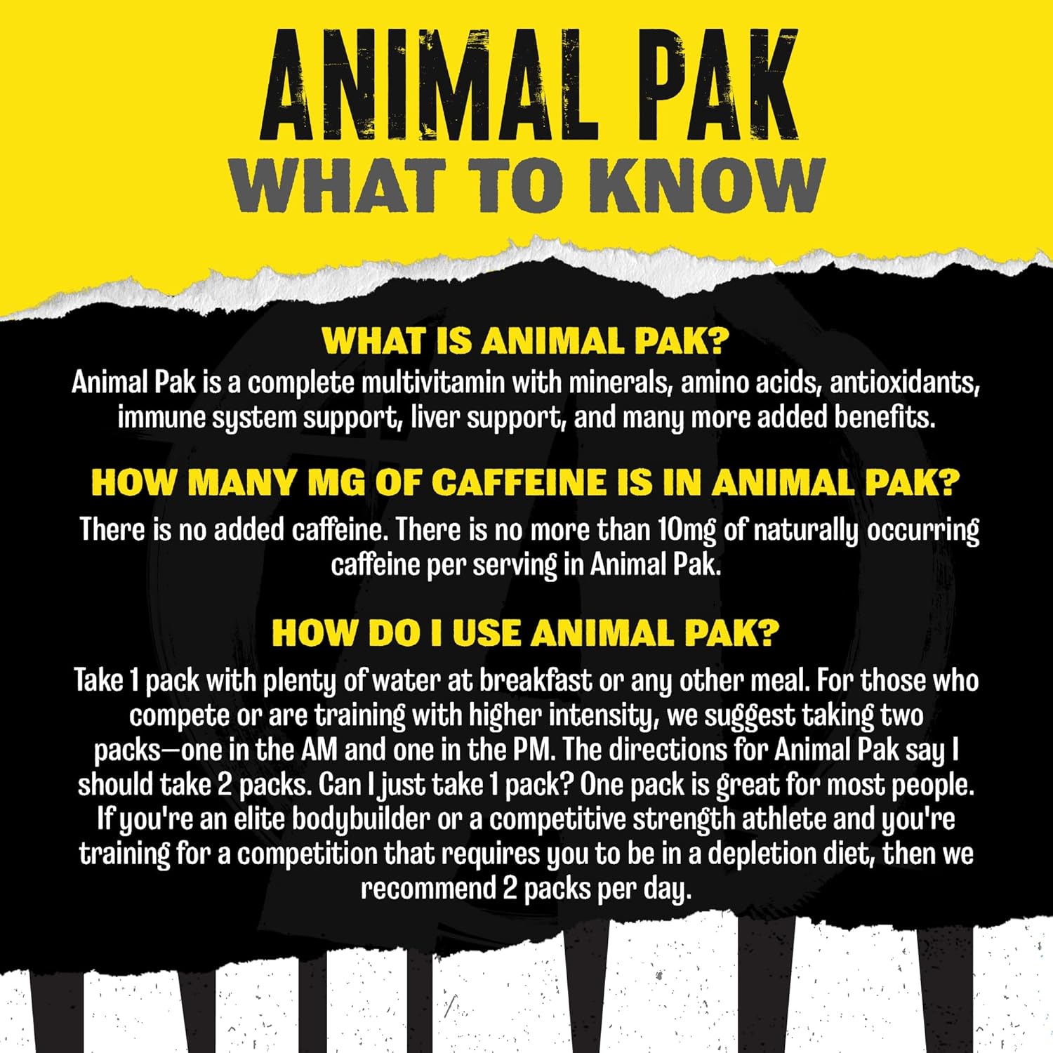 animal pak convenient all in one vitamin & supplement pack zinc, vitamins c, b, d, amino acids and more sports nutrition performance mulitvitamin...44packs ( 😊free delivery😊 )