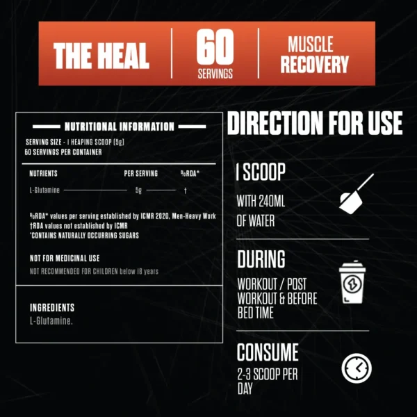 exalt supps the heal glutamine 300gm ( 😊free delivery😊 )
