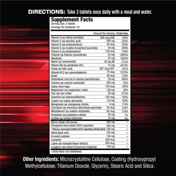 musclemeds vitamin t multi vitamin for men 90tablets ( made in usa ) ( 😊free delivery😊 )