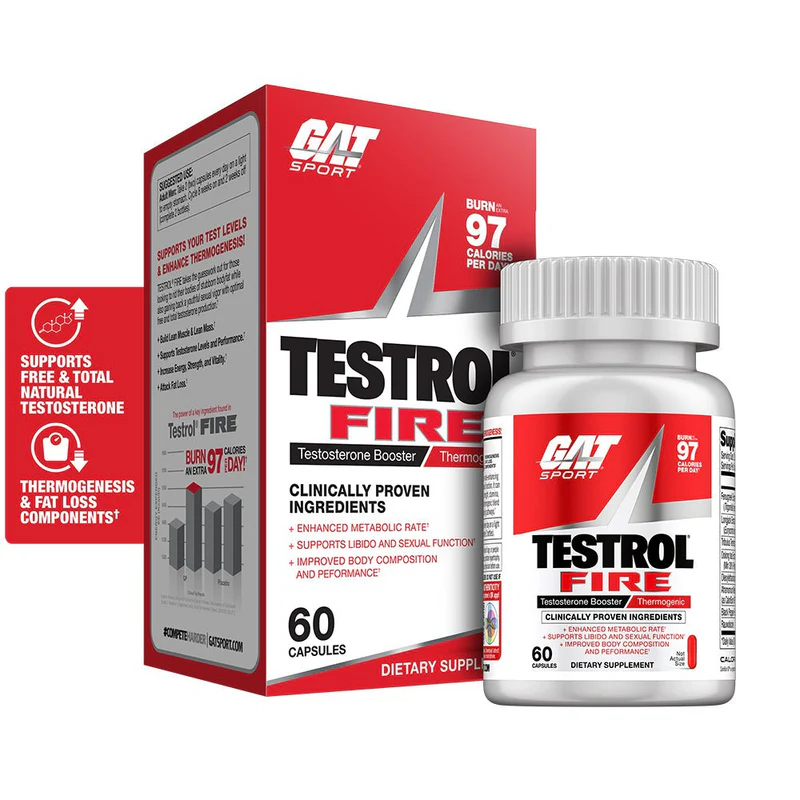 gat sport testrol fire burn 97calories per day 60capsules ( made in usa ) ( 😊free delivery😊 )