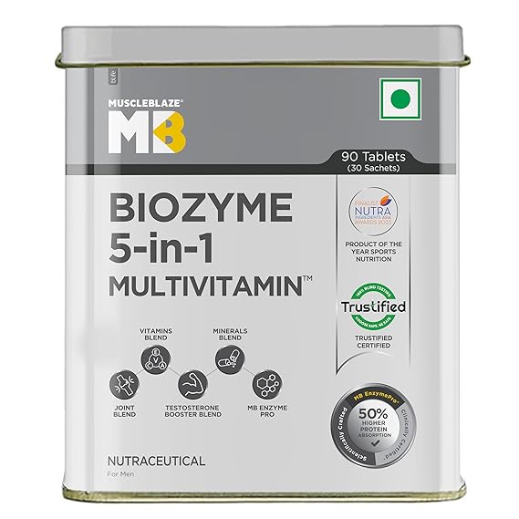 muscleblaze biyozyme 5 in 1 multivitamin 90tablets muscleblaze biyozyme 5 in 1 multivitamin 90tablets