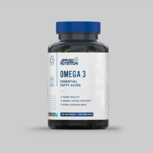 applied nutrition omega3 essential fatty acids 100sofgels ( made in uk )