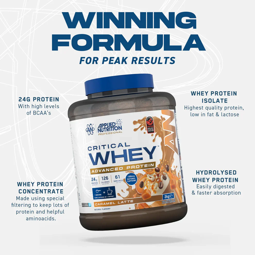 applied nutrition professional critical whey protein 2kg ( made in uk )