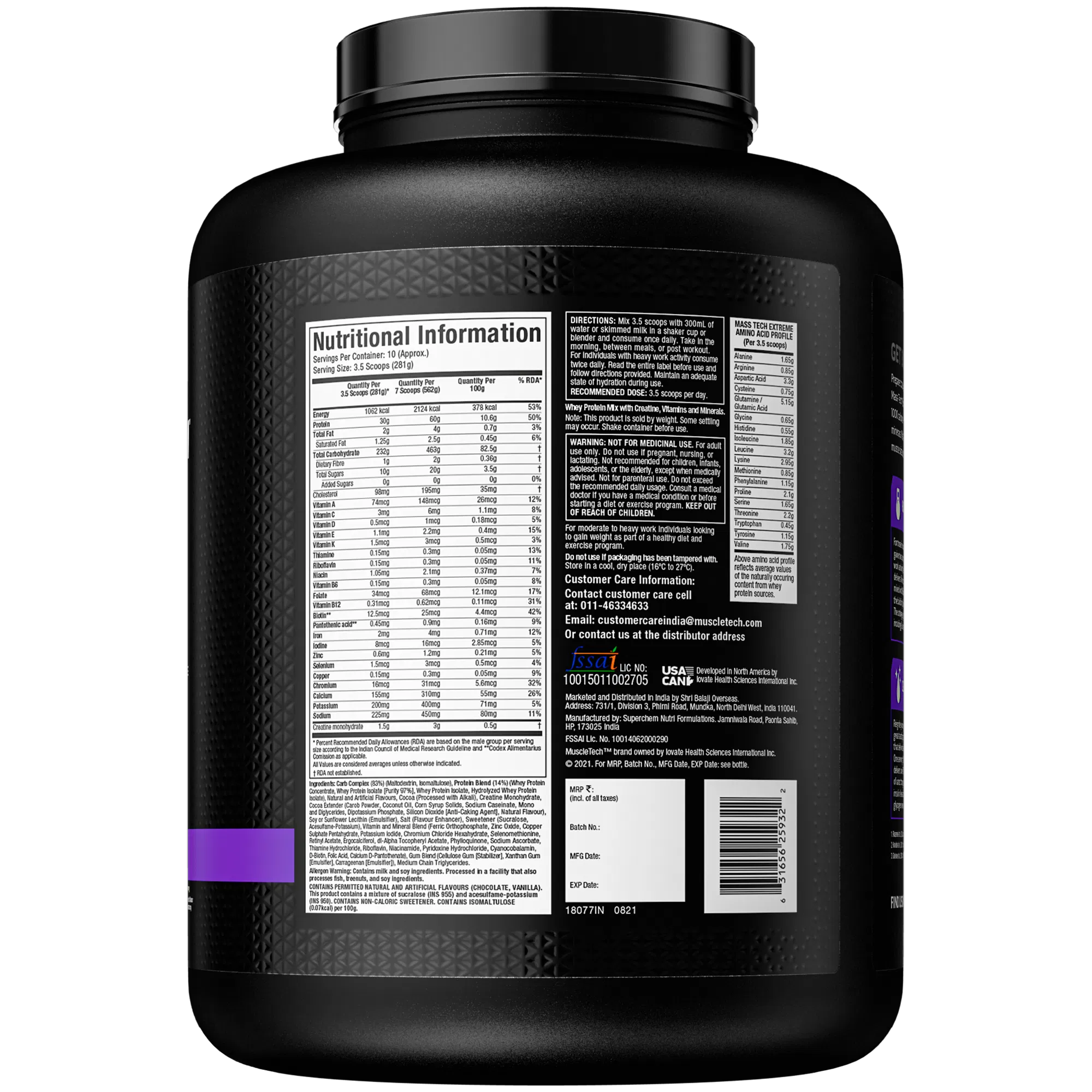 muscletech veg mass gainer triple chocolate brownie (3kg powder (10 servings) masstech extreme 2000 high protein food for weight gainer (30g protein, 1073 kcal, 1.5g creatine & added vitamin, minerals) muscletech veg mass gainer triple chocolate brownie (3kg powder (10 servings) masstech extreme 2000 high protein food for weight gainer (30g protein, 1073 kcal, 1.5g creatine & added vitamin, minerals)