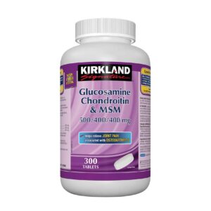 kirkland signature glucosamine chondroitin and msm 500/400/400mg 300 tablets ( made in canada )