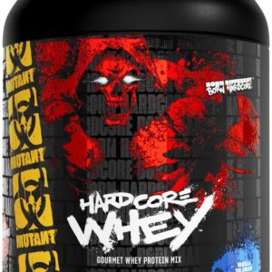 mutant hardcore whey | 100% pure whey protein | 24g protein, fast digesting whey protein isolate plus whey protein hydrolysate |