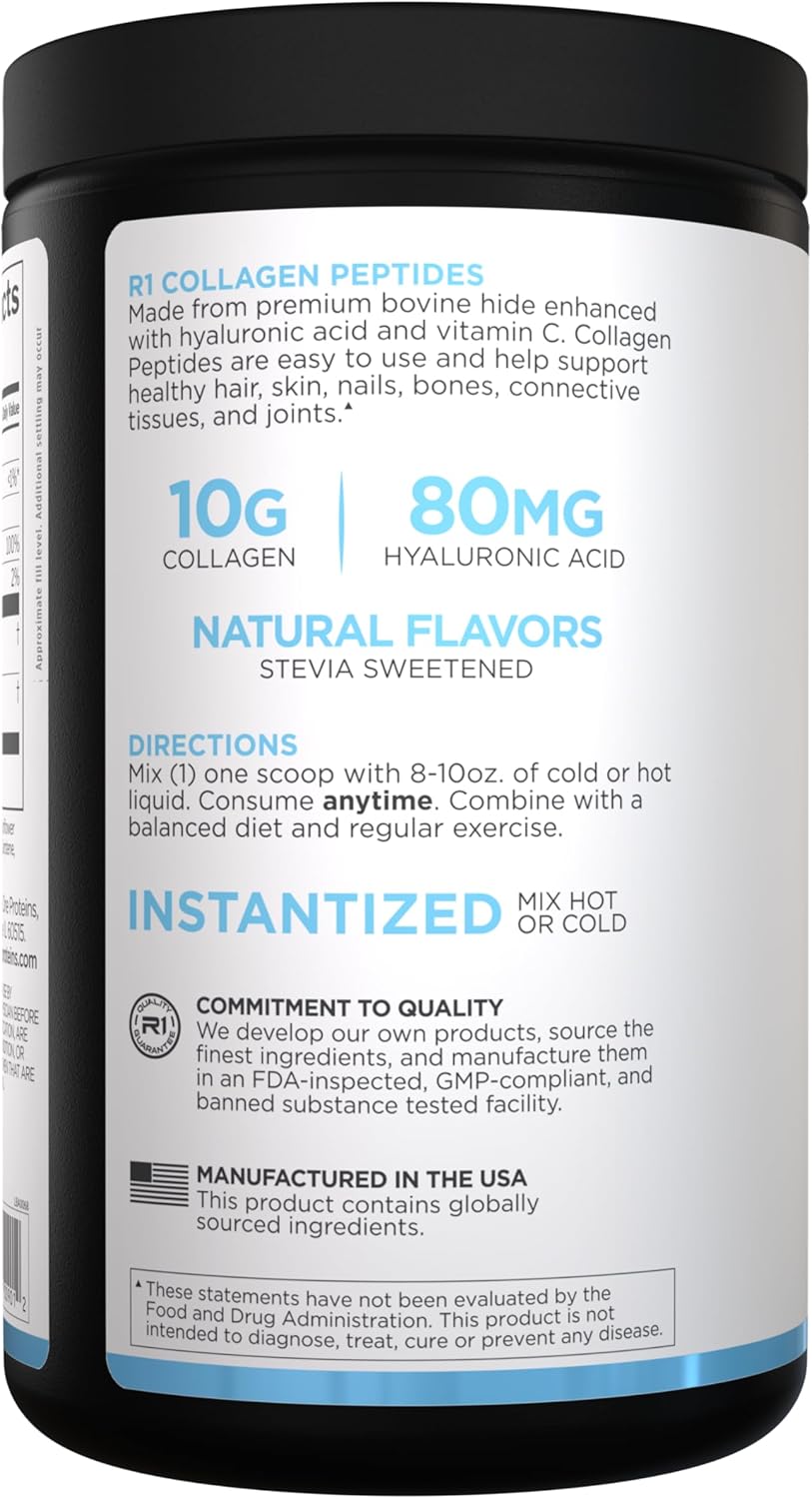 rule 1 proteins collagen peptides powder hydrolyzed bovine collagen, hyaluronic acid, and vitamin c. supports hair, skin, & nails rule 1 proteins collagen peptides powder hydrolyzed bovine collagen, hyaluronic acid, and vitamin c. supports hair, skin, & nails