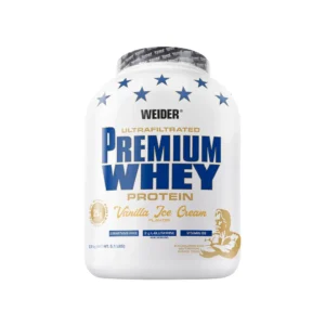 weider premium whey protein powder, whey concentrate & isolate blend, 33g protein, 0g fat, vanilla, 227g