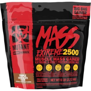 mutant mass extreme gainer 2500 2.72 kg (5.9 lb), triple chocolate ( old packing )